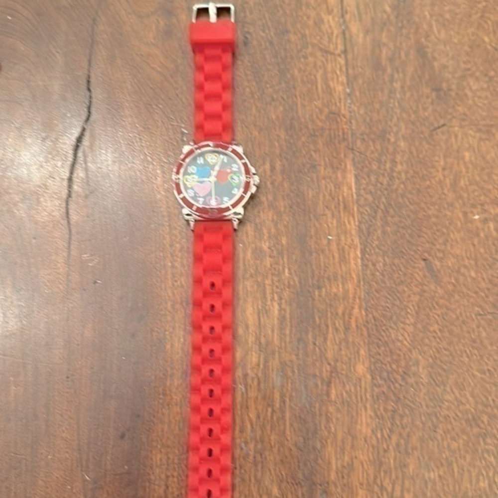 Ladies courts watch with pink silicone band